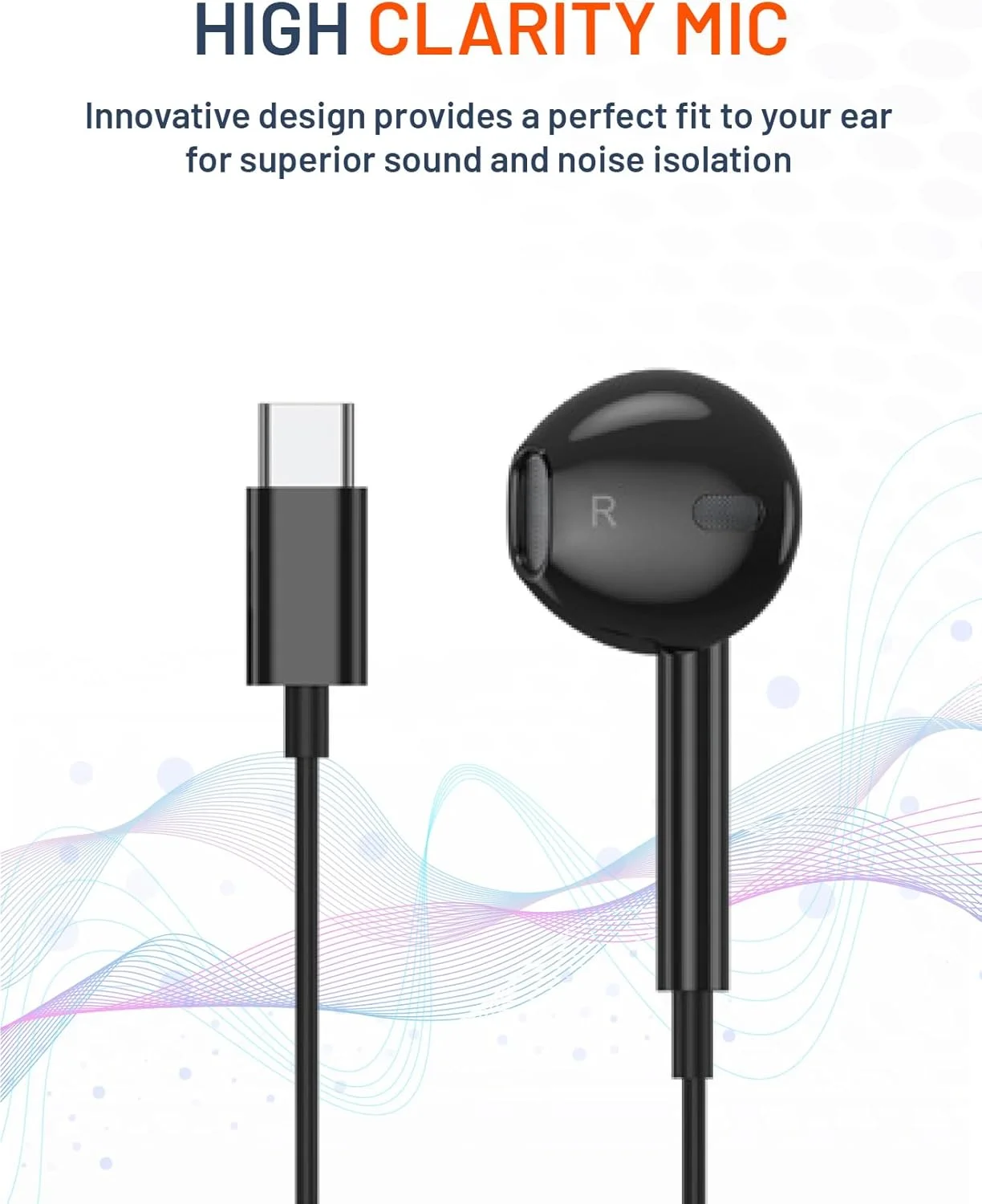 هدفون تک گوش Porodo Soundtec با اتصال Type-C، میکروفون با وضوح بالا، طول 1.2 متری، کنترل 3 دکمه ای، سازگار با آیپد، تلفن های هوشمند، تبلت ها، بلندگوها - مشکی