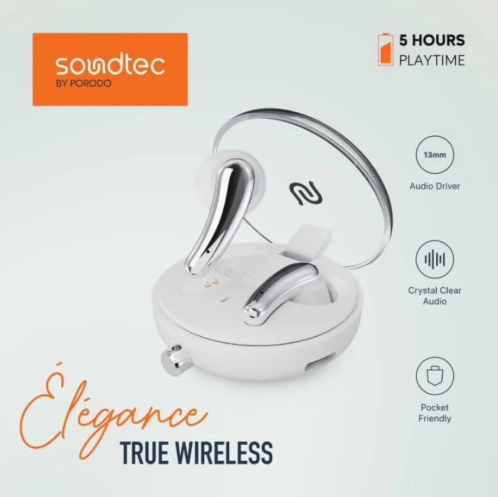 هدفون بیسیم ایربادز Porodo Soundtec با فناوری هدایت هوا، درایور صوتی 13 میلیمتری، حلقه ایمن، طراحی گوش باز، کنترل لمسی، برد عملیاتی 10 متر، درگاه شارژ Type-C - سفید هدفون بیسیم ایربادز Porodo Soundtec با فناوری هدایت هوا، درایور صوتی 13 میلیمتری، حلقه ایمن، طراحی گوش باز، کنترل لمسی، برد عملیاتی 10 متر، درگاه شارژ Type-C - سفید