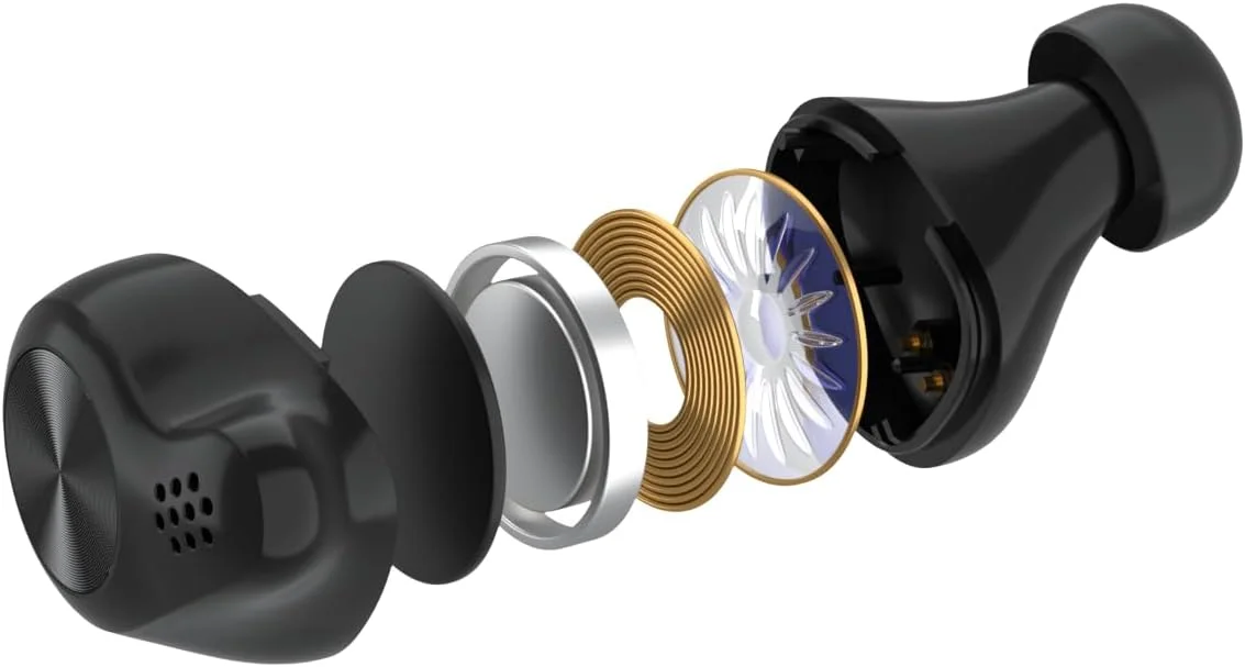 هدفون بی سیم بلوتوث 5.2 انرجایزر TWS، صدای استریو با بیس قوی، 5 ساعت پخش مداوم، شارژ USB-C، مشکی