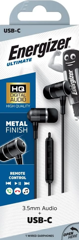 هدفون سیمی داخل گوشی انرجایزر UIL30 با آداپتور 3.5 میلی متری و Type-C | گوشی های استریو فلزی با میکروفون، دکمه های تماس و موسیقی، برای آیپد اپل، اندروید و دستگاه های دارای پورت 3.5 میلی متری - مشکی هدفون سیمی داخل گوشی انرجایزر UIL30 با آداپتور 3.5 میلی متری و Type-C | گوشی های استریو فلزی با میکروفون، دکمه های تماس و موسیقی، برای آیپد اپل، اندروید و دستگاه های دارای پورت 3.5 میلی متری - مشکی