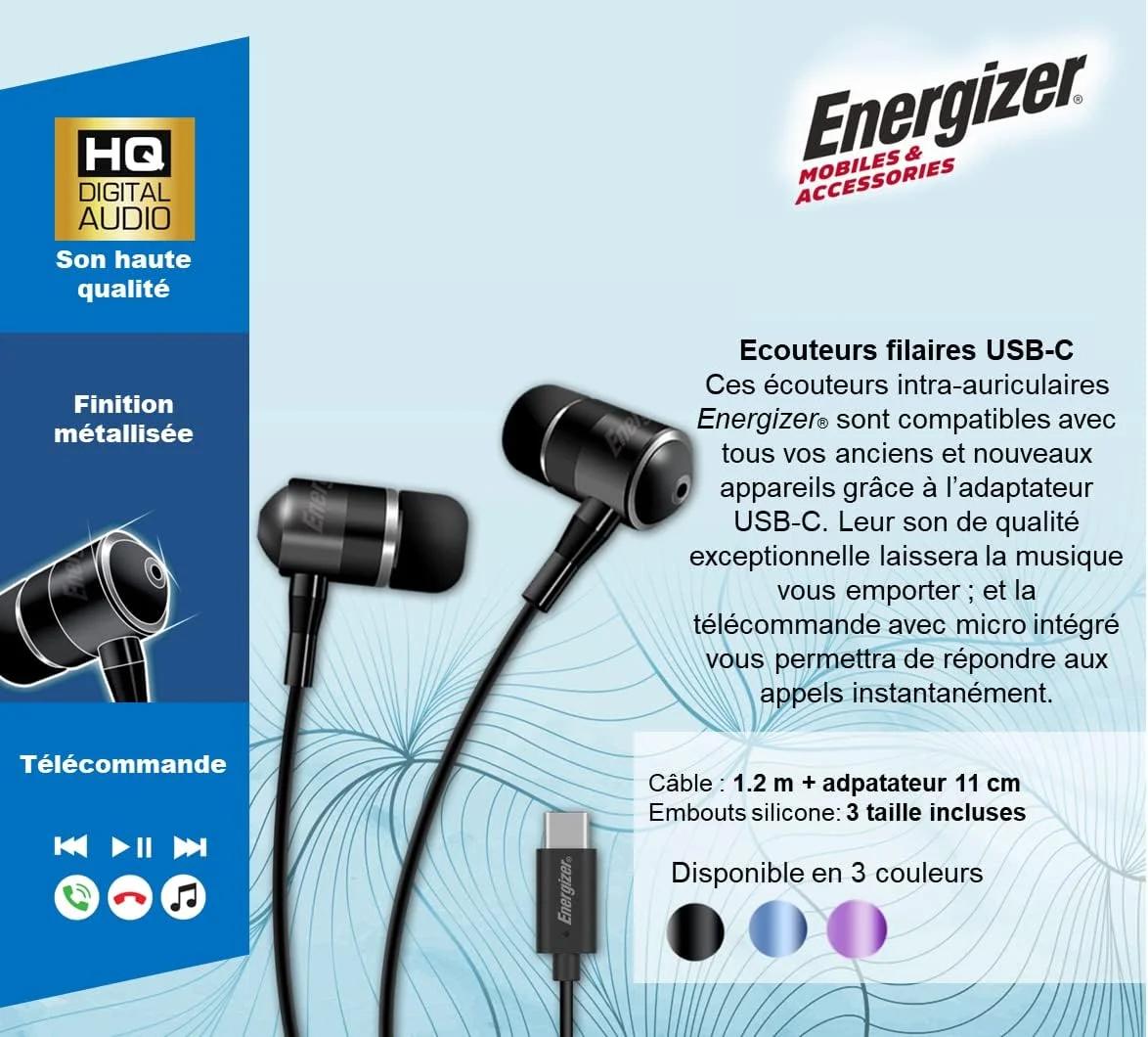 هدفون سیمی داخل گوشی انرجایزر UIL30 با آداپتور 3.5 میلی متری و Type-C | گوشی های استریو فلزی با میکروفون، دکمه های تماس و موسیقی، برای آیپد اپل، اندروید و دستگاه های دارای پورت 3.5 میلی متری - مشکی هدفون سیمی داخل گوشی انرجایزر UIL30 با آداپتور 3.5 میلی متری و Type-C | گوشی های استریو فلزی با میکروفون، دکمه های تماس و موسیقی، برای آیپد اپل، اندروید و دستگاه های دارای پورت 3.5 میلی متری - مشکی