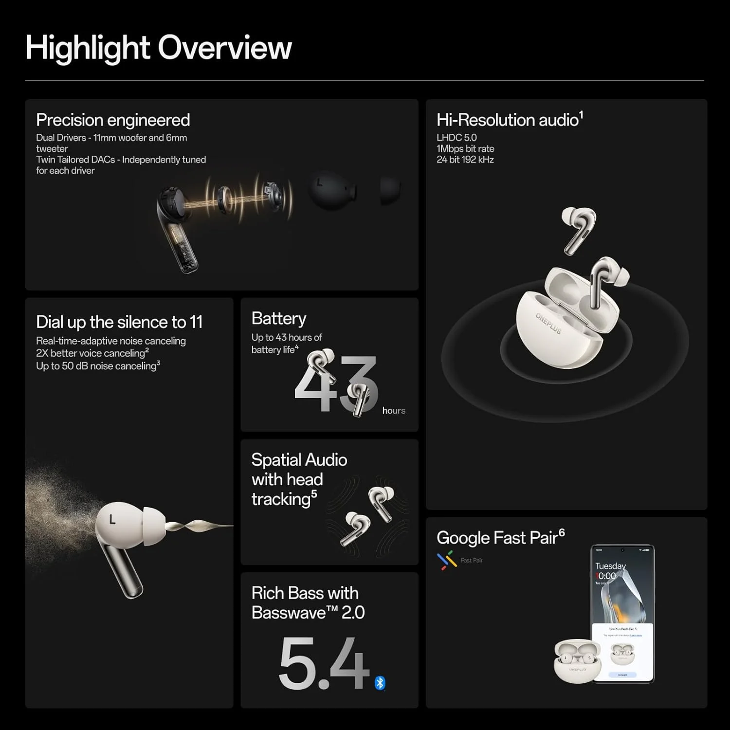 ایرپاد بلوتوثی بی سیم OnePlus Buds Pro 3، حذف نویز، بیس عمیق، صدای فراگیر، تا 44 ساعت پخش با کیس شارژ، درخشش قمری ایرپاد بلوتوثی بی سیم OnePlus Buds Pro 3، حذف نویز، بیس عمیق، صدای فراگیر، تا 44 ساعت پخش با کیس شارژ، درخشش قمری