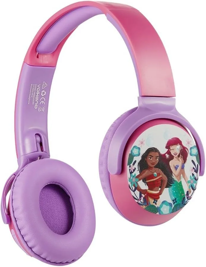 هدفون استریو بی سیم بلوتوثی ولکانو دیزنی پرنسس تا 9 ساعت پخش موسیقی، دارای میکروفون داخلی