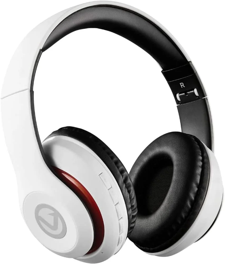 هدفون بی سیم واقعی ولکانو مخصوص کودکان برای مدرسه با میکروفون برای تلفن هوشمند/رایانه شخصی، هدست بلوتوثی، استریو TWS با زمان پخش 15 ساعته با رادیو FM/کنترل/ورودی [سفید] سری Impulse