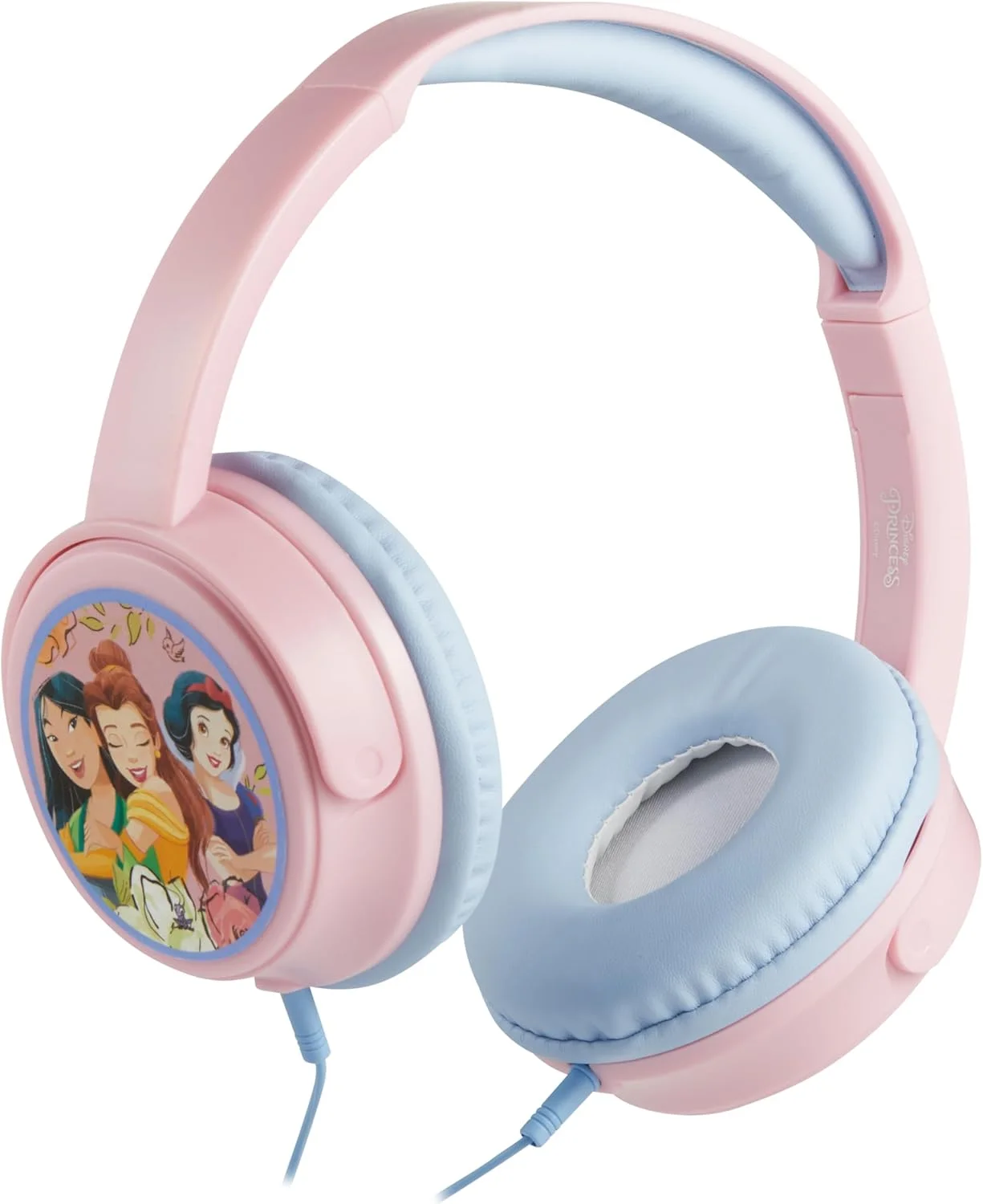 هدفون AUX ولکانو پرنسس دیزنی با استیکر، گوشی های پد دار و چرخان، جک 3.5 میلی متری برای کودکان
