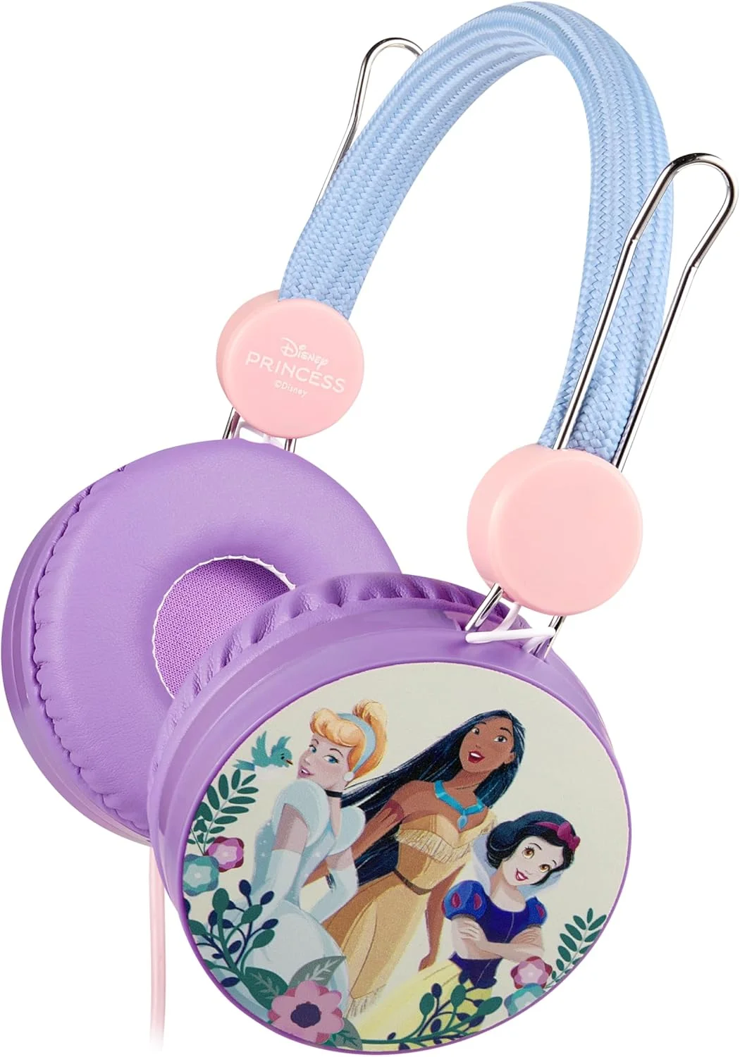 هدفون AUX ولکانو پرنسس دیزنی با استیکر، گوشی های پد دار، طراحی آسان برای کودکان