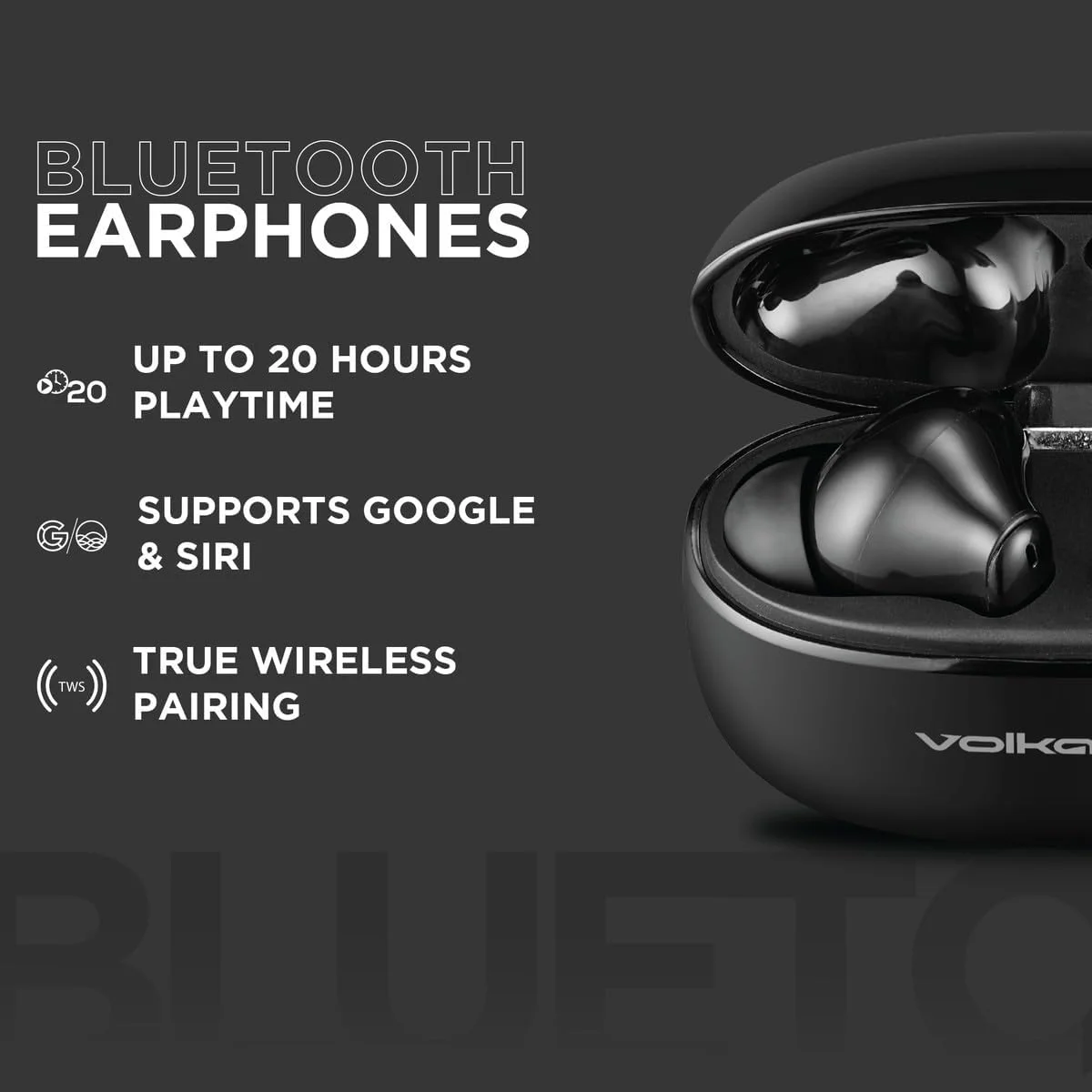 هدفون بی سیم ولکانو SoundWave با بلوتوث V5.2 پیشرفته و فناوری کاهش نویز - مشکی