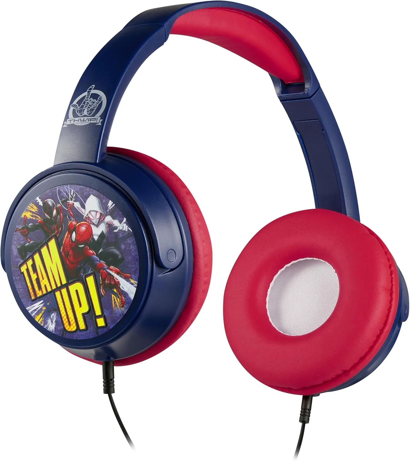 هدفون آوکس ولکانو مارول مرد عنکبوتی همراه با استیکر، گوشی های چرخشی و پد دار، جک 3.5 میلی متری مناسب کودکان