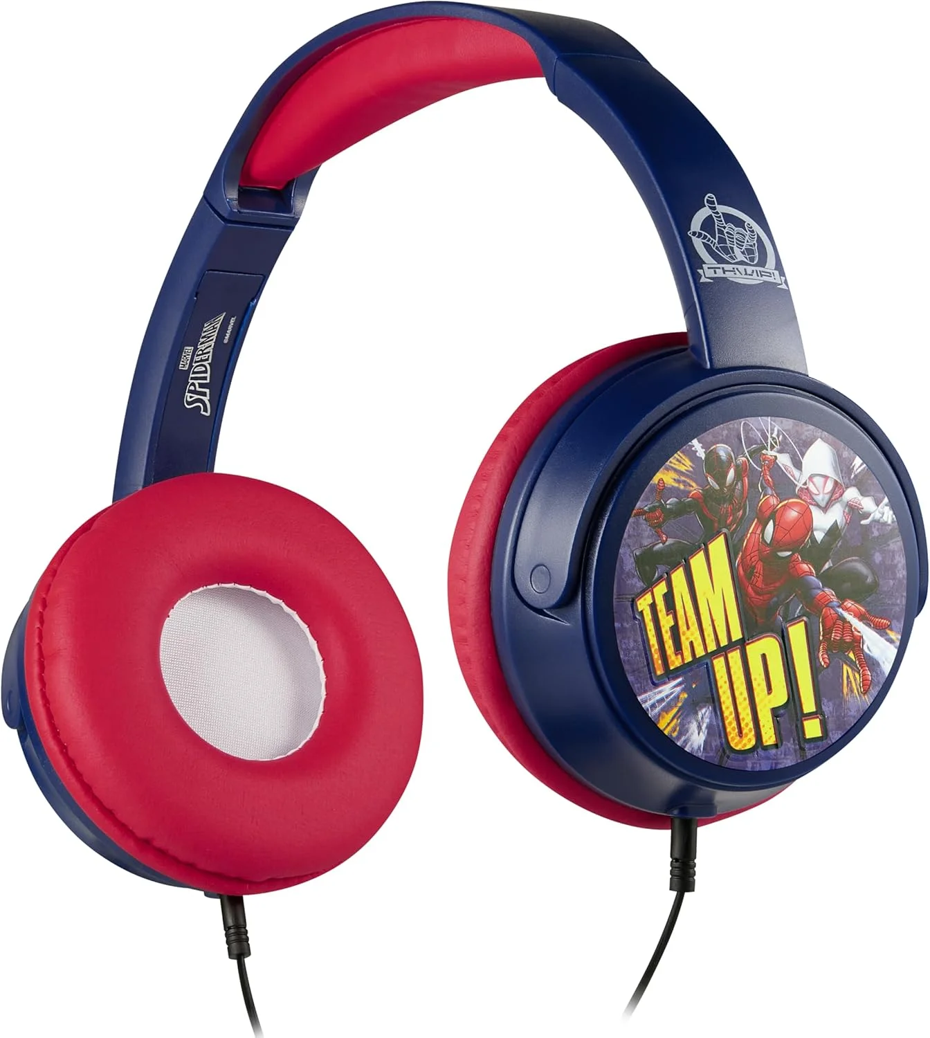 هدفون آوکس ولکانو مارول مرد عنکبوتی همراه با استیکر، گوشی های چرخشی و پد دار، جک 3.5 میلی متری مناسب کودکان هدفون آوکس ولکانو مارول مرد عنکبوتی همراه با استیکر، گوشی های چرخشی و پد دار، جک 3.5 میلی متری مناسب کودکان