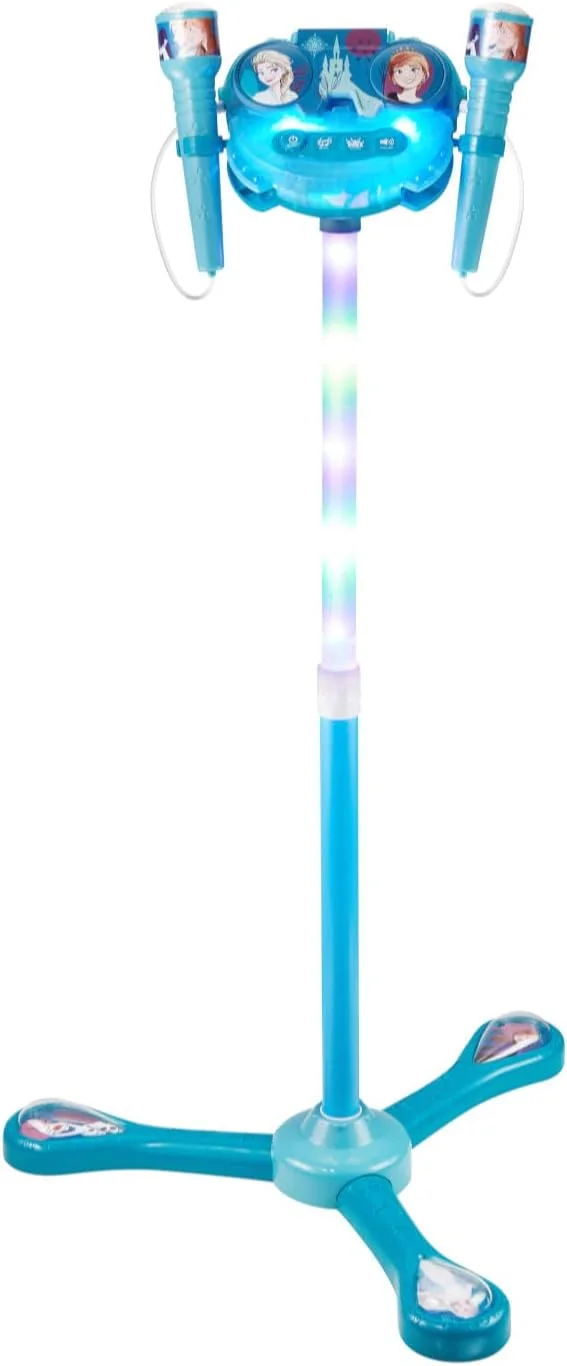 پایه میکروفون دوبل Volkano SMD's - Disney Frozen با چراغ های چشمک زن، موسیقی و اتصال دستگاه کمکی