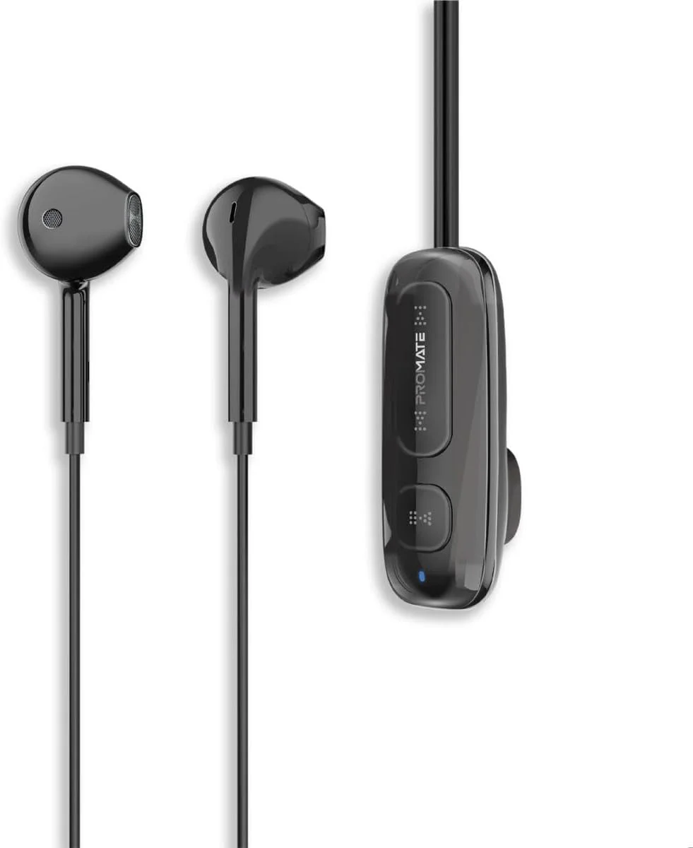 هدفون بلوتوثی ممتاز پرومیت V5.3 با گیره مغناطیسی، طراحی ارگونومیک داخل گوش، عمر باتری 12 ساعته، ارائه تماس های شفاف، کنترل های بصری، صدای برتر و سازگاری گسترده - مشکی