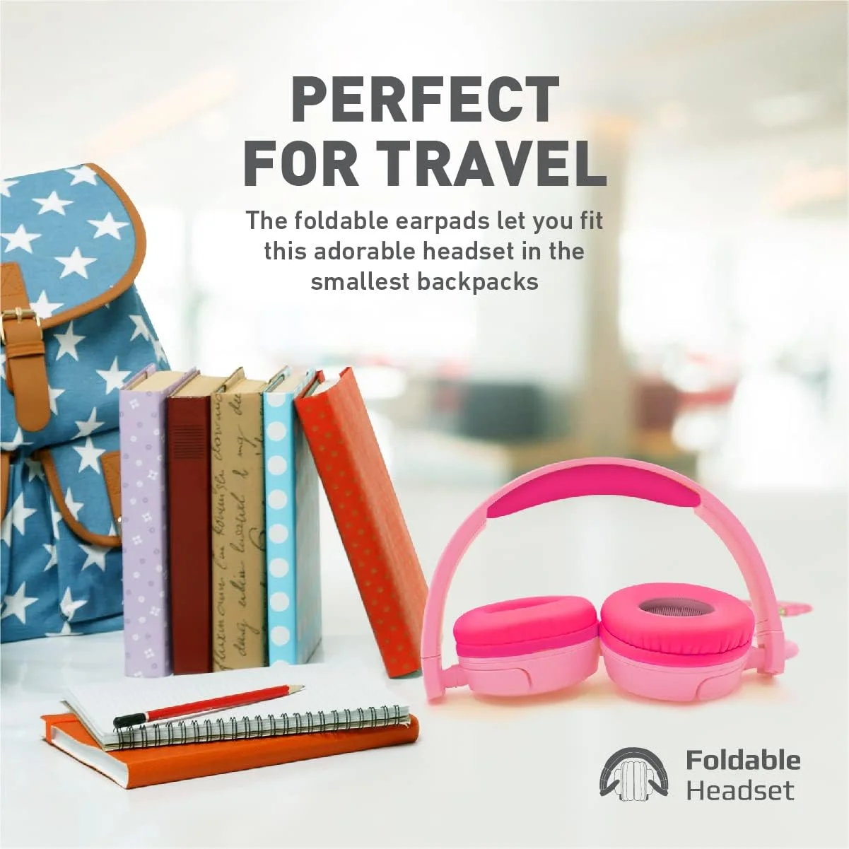 هدفون بچه گانه پرومیت مدل Jewel، هدست سیمی استریو HD روی گوشی با صدای محدود شده ایمن 85dB تا 95dB، گوش های گربه ای جداشدنی، پورت اشتراک AUX، هدبند تاشو و میکروفون داخلی برای آیفون 13 هدفون بچه گانه پرومیت مدل Jewel، هدست سیمی استریو HD روی گوشی با صدای محدود شده ایمن 85dB تا 95dB، گوش های گربه ای جداشدنی، پورت اشتراک AUX، هدبند تاشو و میکروفون داخلی برای آیفون 13