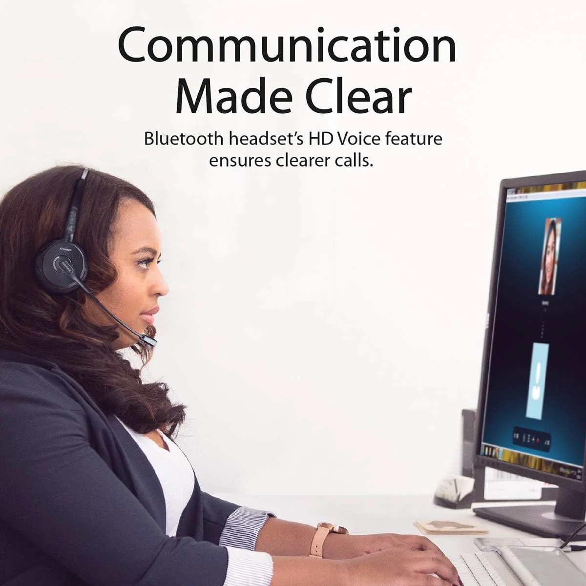 هدست بلوتوث بیسیم پرومیت، هدفون حرفهای ارتباط یکپارچه با میکروفون حذف نویز، صدای HD و کنترل داخلی برای کامپیوتر، لپتاپ، آیفون، سامسونگ، Engage هدست بلوتوث بیسیم پرومیت، هدفون حرفهای ارتباط یکپارچه با میکروفون حذف نویز، صدای HD و کنترل داخلی برای کامپیوتر، لپتاپ، آیفون، سامسونگ، Engage