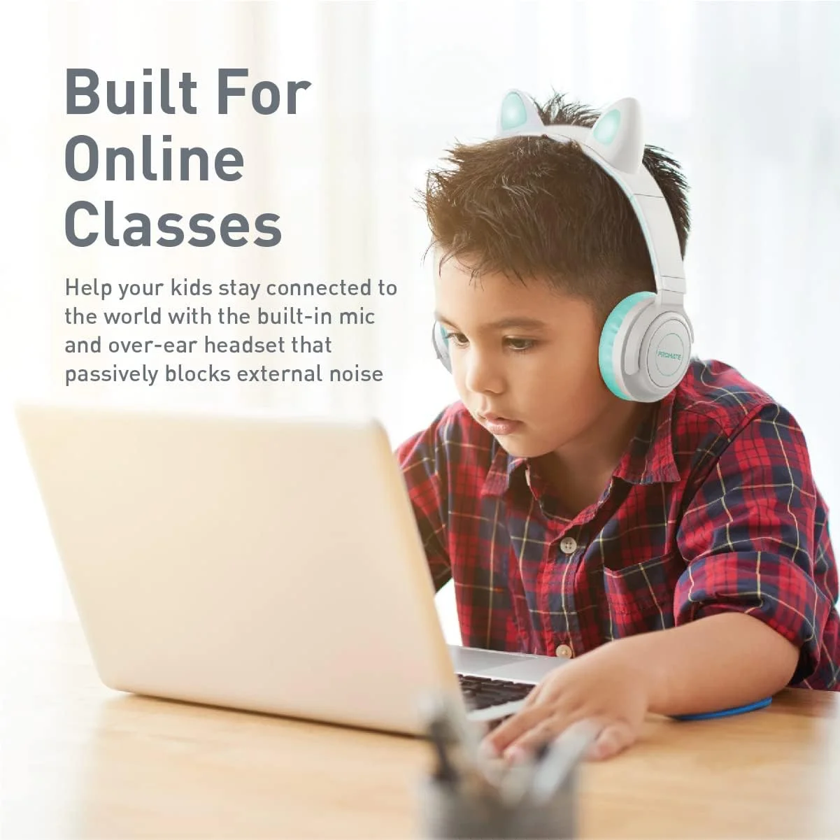 هدفون بلوتوثی بی سیم کودکانه Promate، هدفون تاشو سیمی/بی سیم به سبک Kawaii با گوش های گربه ای LED متصل، محدودیت صدای ایمن 93Db، میکروفون، AUX، اسلات کارت TF و 40 ساعت پخش، پاندا هدفون بلوتوثی بی سیم کودکانه Promate، هدفون تاشو سیمی/بی سیم به سبک Kawaii با گوش های گربه ای LED متصل، محدودیت صدای ایمن 93Db، میکروفون، AUX، اسلات کارت TF و 40 ساعت پخش، پاندا