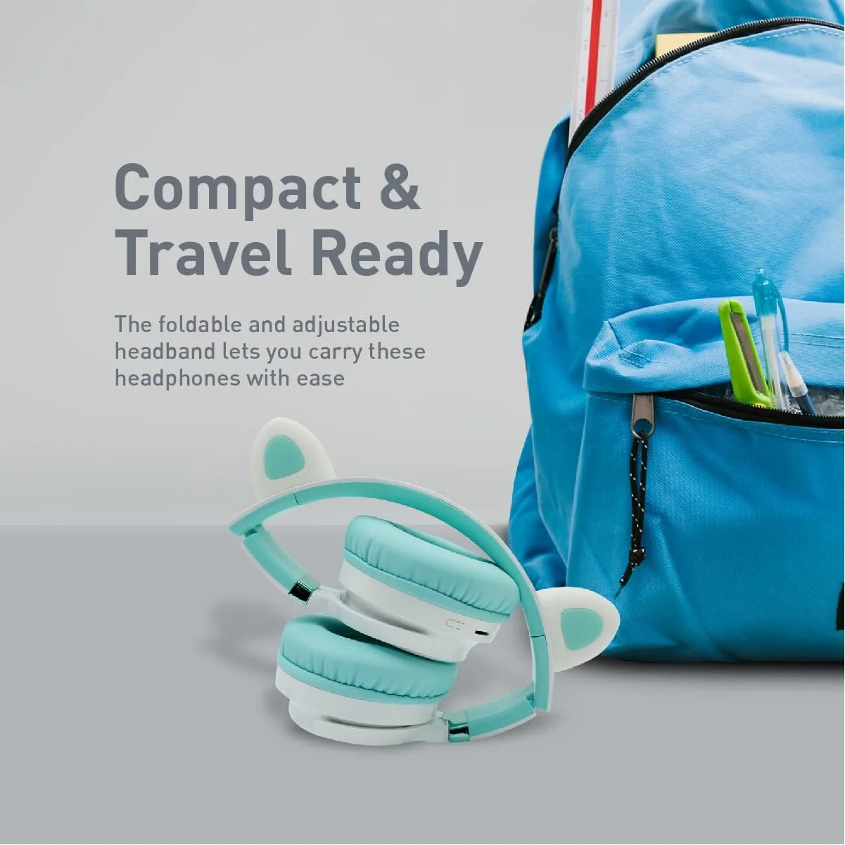 هدفون بلوتوثی بی سیم کودکانه Promate، هدفون تاشو سیمی/بی سیم به سبک Kawaii با گوش های گربه ای LED متصل، محدودیت صدای ایمن 93Db، میکروفون، AUX، اسلات کارت TF و 40 ساعت پخش، پاندا هدفون بلوتوثی بی سیم کودکانه Promate، هدفون تاشو سیمی/بی سیم به سبک Kawaii با گوش های گربه ای LED متصل، محدودیت صدای ایمن 93Db، میکروفون، AUX، اسلات کارت TF و 40 ساعت پخش، پاندا