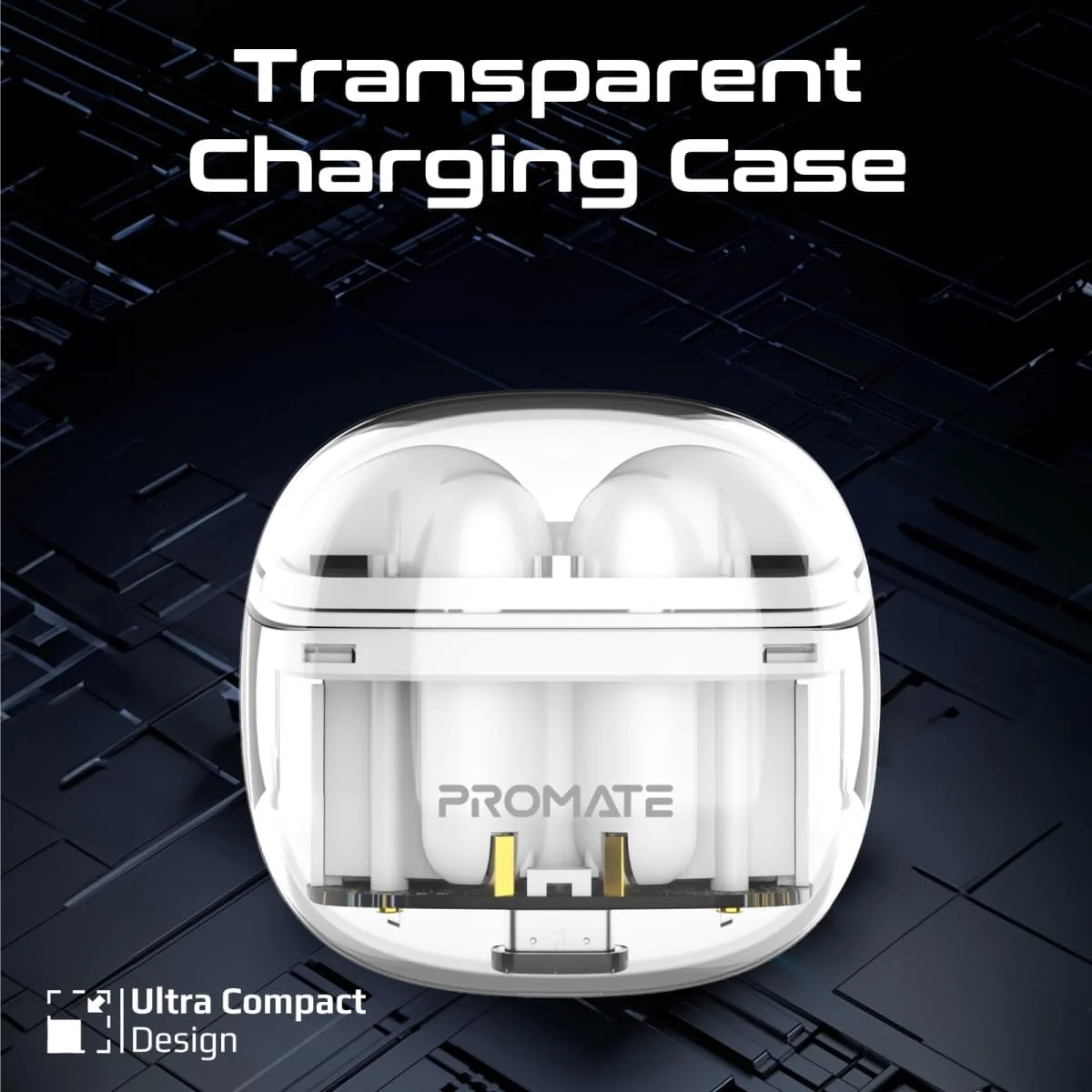 هدفون های داخل گوشی Promate، هدفون های بلوتوثی بی سیم واقعی نسخه 5.3، جعبه شفاف، 26 ساعت پخش، کنترل های لمسی هوشمند، ظرفیت باتری 350 میلی آمپر ساعت برای آیفون 15، گلکسی S23، TRANSPODS.WHITE هدفون های داخل گوشی Promate، هدفون های بلوتوثی بی سیم واقعی نسخه 5.3، جعبه شفاف، 26 ساعت پخش، کنترل های لمسی هوشمند، ظرفیت باتری 350 میلی آمپر ساعت برای آیفون 15، گلکسی S23، TRANSPODS.WHITE