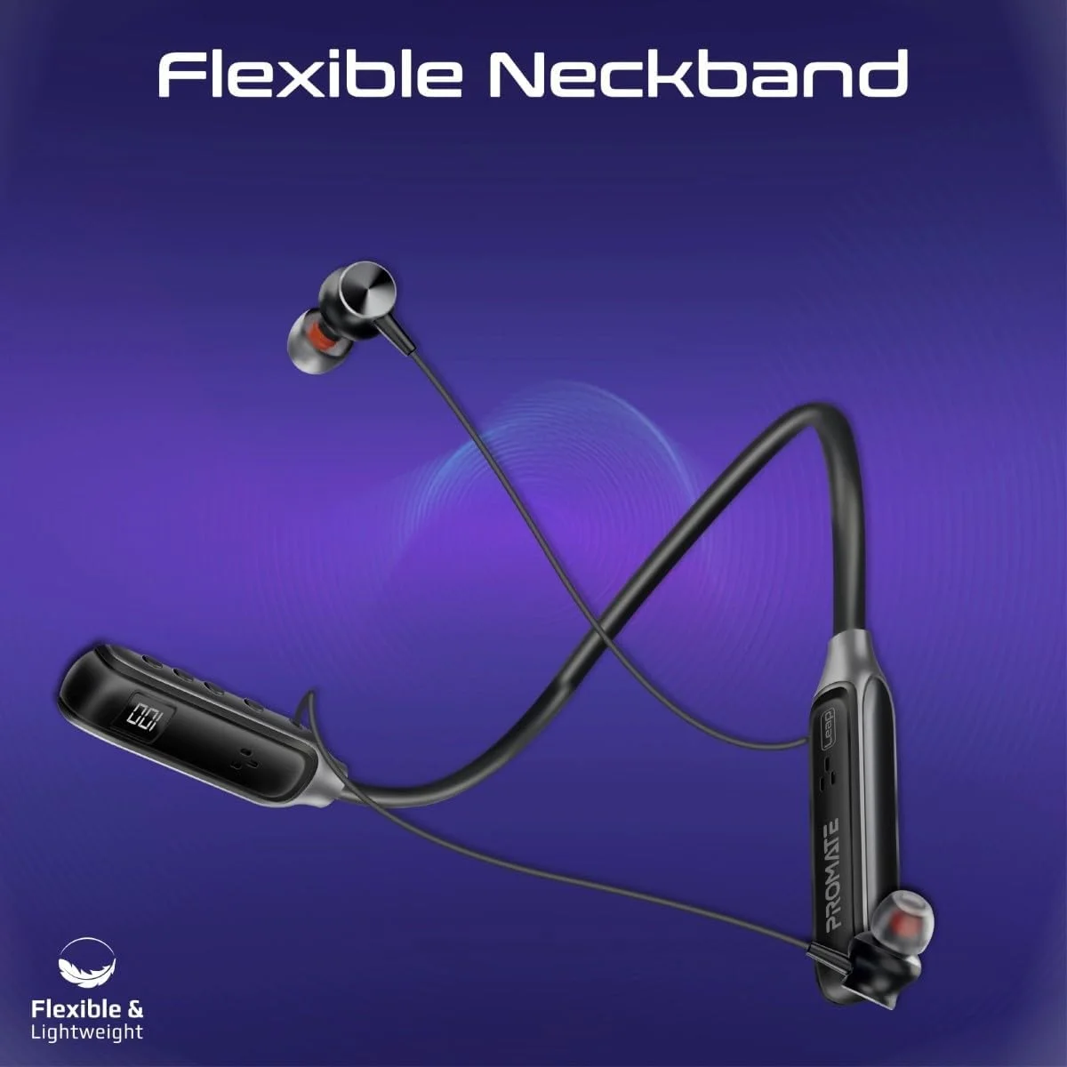 هدفون گردنی بی سیم پرومیت مدل Leap، بلوتوث 5.3 با کیفیت بالا، کنترل های روی سیم، سیلیکون ضد لغزش، صفحه نمایش LCD، مقاوم در برابر عرق، 150 ساعت پخش مداوم برای آیفون 17 و گلکسی S25، مشکی هدفون گردنی بی سیم پرومیت مدل Leap، بلوتوث 5.3 با کیفیت بالا، کنترل های روی سیم، سیلیکون ضد لغزش، صفحه نمایش LCD، مقاوم در برابر عرق، 150 ساعت پخش مداوم برای آیفون 17 و گلکسی S25، مشکی