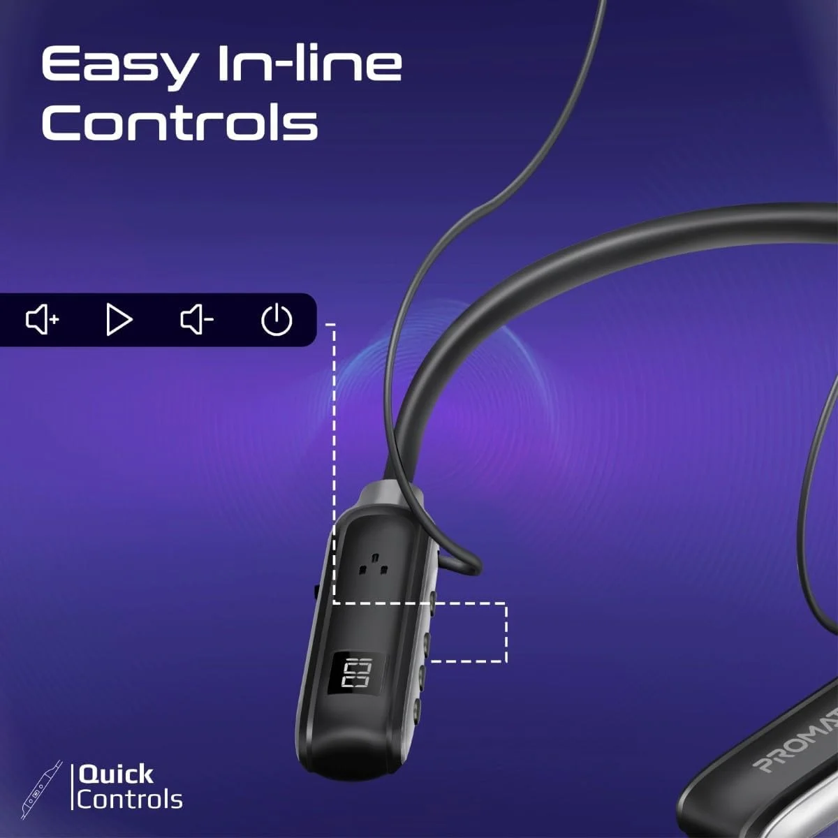 هدفون گردنی بی سیم پرومیت مدل Leap، بلوتوث 5.3 با کیفیت بالا، کنترل های روی سیم، سیلیکون ضد لغزش، صفحه نمایش LCD، مقاوم در برابر عرق، 150 ساعت پخش مداوم برای آیفون 17 و گلکسی S25، مشکی هدفون گردنی بی سیم پرومیت مدل Leap، بلوتوث 5.3 با کیفیت بالا، کنترل های روی سیم، سیلیکون ضد لغزش، صفحه نمایش LCD، مقاوم در برابر عرق، 150 ساعت پخش مداوم برای آیفون 17 و گلکسی S25، مشکی