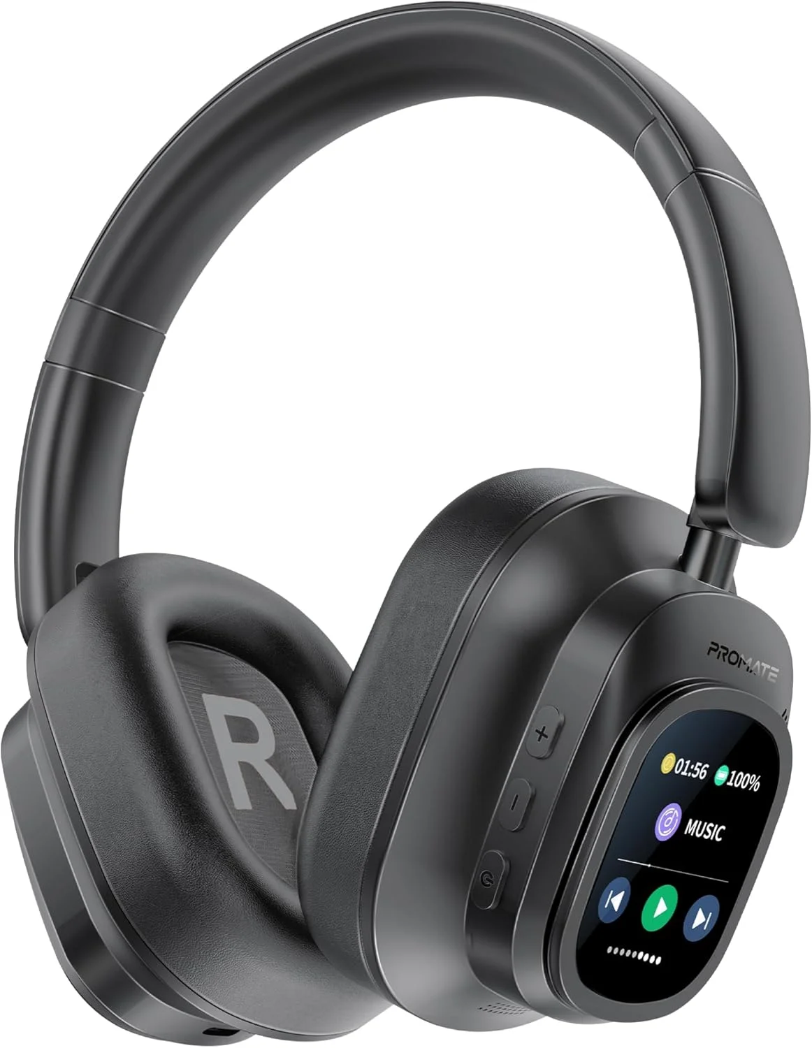 هدفون پرومیت سیمی و بی سیم با کنترل از راه دور جداشدنی، حذف نویز فعال ترکیبی، شارژ Type-C و طراحی ارگونومیک تاشو، 50 ساعت پخش، صدای HD، حذف نویز - مشکی