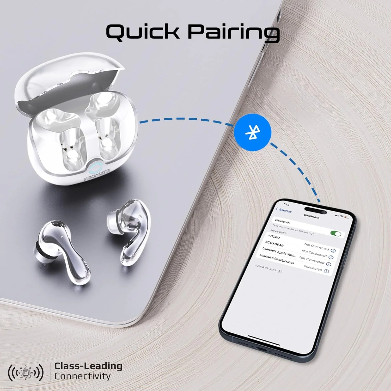 هدفون بی سیم هایبرید با کیفیت بالا Promate با قابلیت حذف نویز فعال و حذف نویز محیطی، تاخیر کم، 4 میکروفون، 40 ساعت پخش، مقاومت در برابر آب IPX4، Baton سفید هدفون بی سیم هایبرید با کیفیت بالا Promate با قابلیت حذف نویز فعال و حذف نویز محیطی، تاخیر کم، 4 میکروفون، 40 ساعت پخش، مقاومت در برابر آب IPX4، Baton سفید