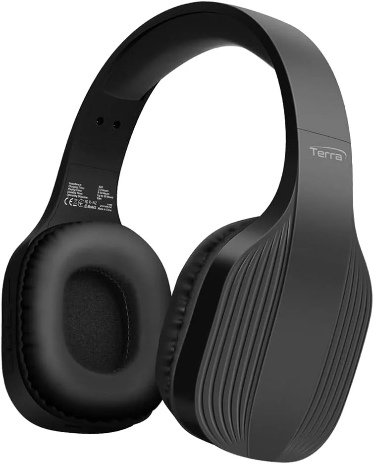 هدفون بلوتوثی بی‌سیم پرومیت، هدست بلوتوثی v5.1 با عملکرد بالا و حذف نویز، دارای میکروفون، رادیو FM، 10 ساعت پخش، درگاه کارت TF و جک 3.5 میلی‌متری، مشکی Terra