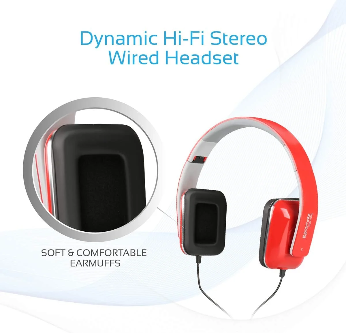 هدفون روگوشی پرومیت، هدست سیمی تاشو و سبک وزن استریو با میکروفون، عایق صدا، گوشی های چرمی راحت و کابل بدون گره برای تبلت، سوناتا قرمز هدفون روگوشی پرومیت، هدست سیمی تاشو و سبک وزن استریو با میکروفون، عایق صدا، گوشی های چرمی راحت و کابل بدون گره برای تبلت، سوناتا قرمز