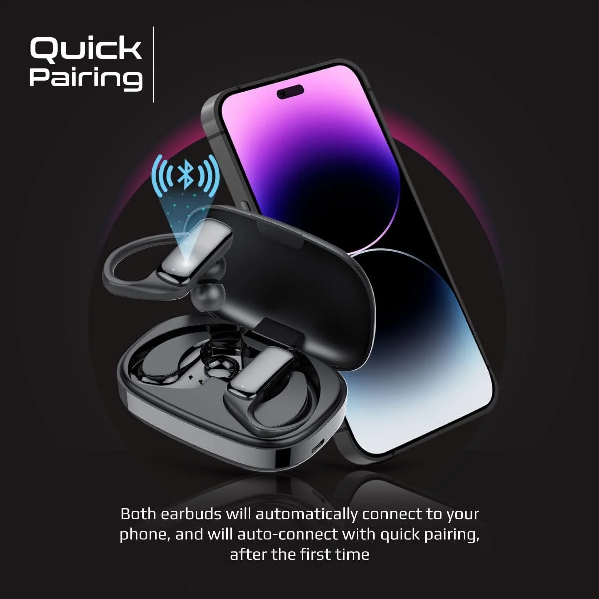 هدفون های بی سیم Promate مدل True Wireless EarPods، هدفون بلوتوثی v5.3 ENC با قلاب گوشی، دارای کنترل لمسی، حذف نویز، میکروفون، محفظه شارژ 500 میلی آمپر ساعتی و عمر باتری 42 ساعته برای دستگاه های بلوتوثی، مناسب باشگاه/دفتر، مشکی حماسی هدفون های بی سیم Promate مدل True Wireless EarPods، هدفون بلوتوثی v5.3 ENC با قلاب گوشی، دارای کنترل لمسی، حذف نویز، میکروفون، محفظه شارژ 500 میلی آمپر ساعتی و عمر باتری 42 ساعته برای دستگاه های بلوتوثی، مناسب باشگاه/دفتر، مشکی حماسی