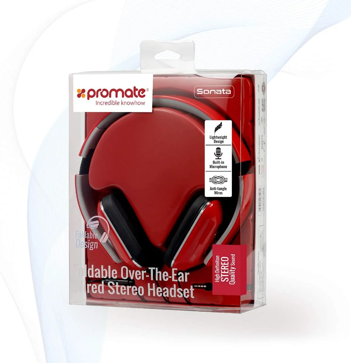 هدفون روگوشی پرومیت، هدست سیمی تاشو و سبک وزن استریو با میکروفون، عایق صدا، گوشی های چرمی راحت و کابل بدون گره برای تبلت، سوناتا قرمز هدفون روگوشی پرومیت، هدست سیمی تاشو و سبک وزن استریو با میکروفون، عایق صدا، گوشی های چرمی راحت و کابل بدون گره برای تبلت، سوناتا قرمز