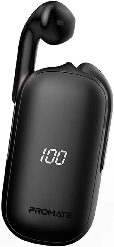 هدفون استریو بی سیم Promate، ایرباد بلوتوث v5.0 با کنترل لمسی عالی و عمر باتری 18 ساعته، دارای میکروفون داخلی و نمایشگر LED، FreePods، مشکی، استاندارد هدفون استریو بی سیم Promate، ایرباد بلوتوث v5.0 با کنترل لمسی عالی و عمر باتری 18 ساعته، دارای میکروفون داخلی و نمایشگر LED، FreePods، مشکی، استاندارد