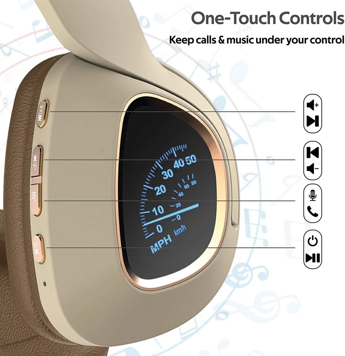 هدفون بلوتوثی Promate، هدست بی سیم Over-Ear با بیس عمیق، گوشی های دارای نور LED، میکروفون داخلی، صدای استریو HD، زمان پخش طولانی، پدهای نرم و کنترل روی گوشی برای تلفن های هوشمند، بژ باواریا هدفون بلوتوثی Promate، هدست بی سیم Over-Ear با بیس عمیق، گوشی های دارای نور LED، میکروفون داخلی، صدای استریو HD، زمان پخش طولانی، پدهای نرم و کنترل روی گوشی برای تلفن های هوشمند، بژ باواریا