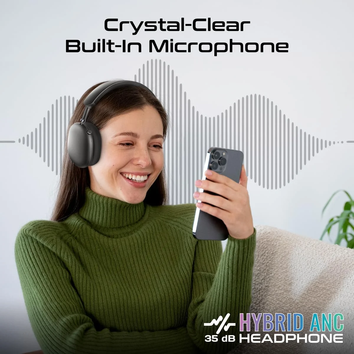 هدفون بی سیم روگوشی با کیفیت بالا Promate با ردیابی پویای سر، حذف نویز فعال ترکیبی پیشرفته، صدای فضایی فراگیر 360 درجه، عمر باتری 40 ساعته، مشکی آرام هدفون بی سیم روگوشی با کیفیت بالا Promate با ردیابی پویای سر، حذف نویز فعال ترکیبی پیشرفته، صدای فضایی فراگیر 360 درجه، عمر باتری 40 ساعته، مشکی آرام