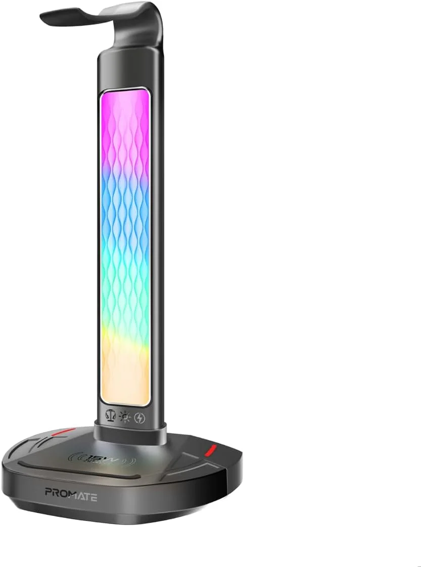 پایه هدست چند منظوره RGB پرومیت مدل Fort-X، با شارژر بیسیم 15 واتی، پورت USB-C و دو پورت USB-A، انتقال سریع داده 480 مگابیت بر ثانیه، نورپردازی RGB پویا، ورودی سریع USB-C و طراحی ارگونومیک پایه هدست چند منظوره RGB پرومیت مدل Fort-X، با شارژر بیسیم 15 واتی، پورت USB-C و دو پورت USB-A، انتقال سریع داده 480 مگابیت بر ثانیه، نورپردازی RGB پویا، ورودی سریع USB-C و طراحی ارگونومیک