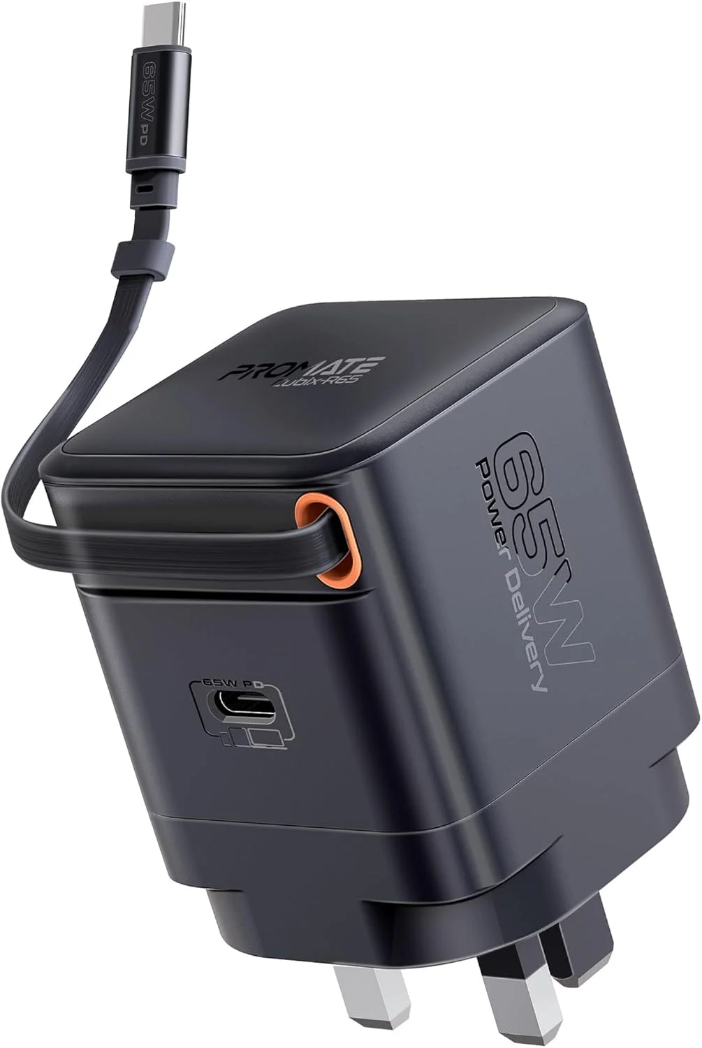 شارژر ۶۵ واتی GaNFast پرومیت با پورت USB-C، کابل جمع شونده ۶۵ واتی داخلی، سیستم محافظت چندگانه، سازگاری گسترده، شارژ سریع ایمن برای لپتاپ، تبلت و تلفنهای هوشمند، Cubix-R65 UK مشکی شارژر ۶۵ واتی GaNFast پرومیت با پورت USB-C، کابل جمع شونده ۶۵ واتی داخلی، سیستم محافظت چندگانه، سازگاری گسترده، شارژ سریع ایمن برای لپتاپ، تبلت و تلفنهای هوشمند، Cubix-R65 UK مشکی