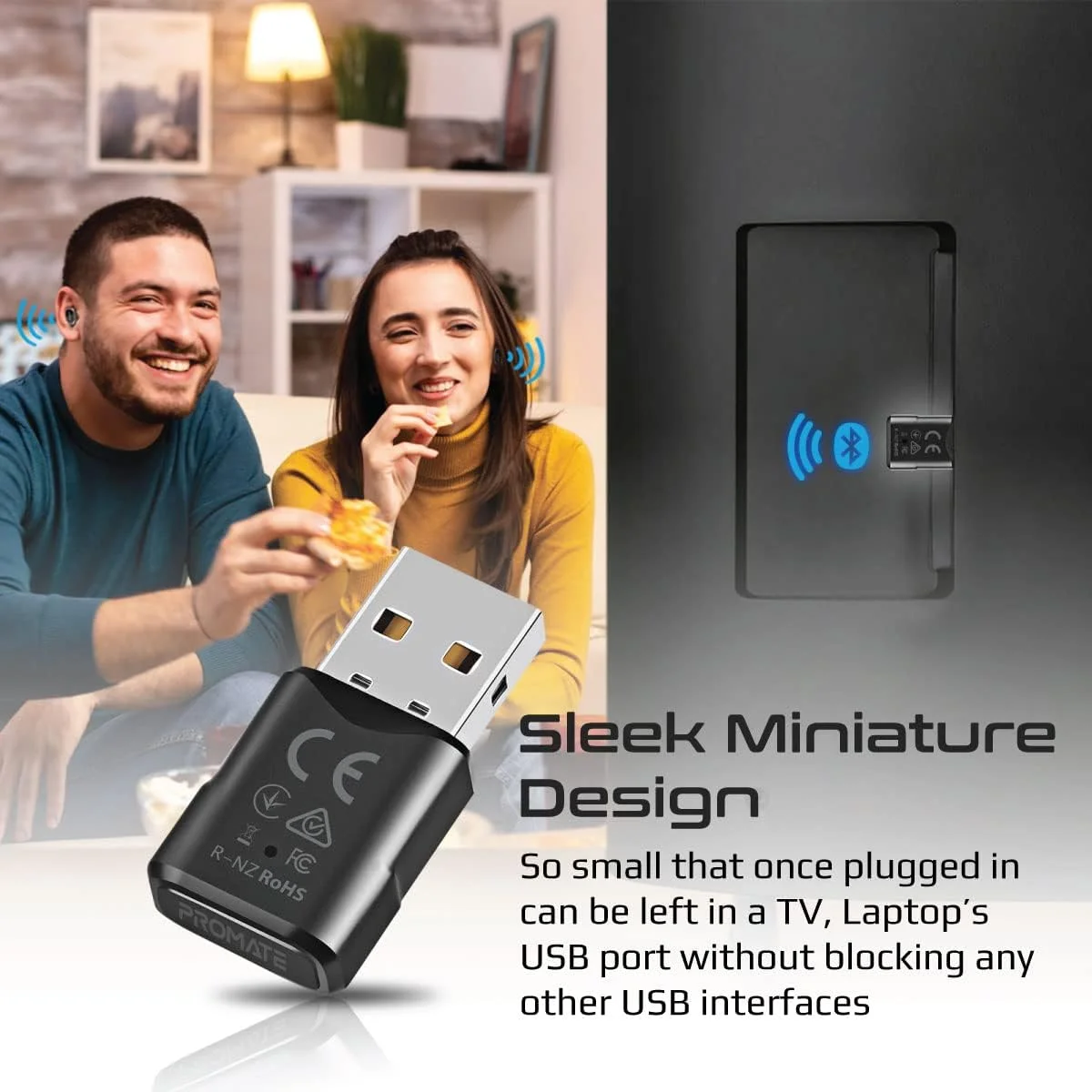آداپتور بلوتوث USB پرومیت مدل BlueLink، دانگل صوتی HD بلوتوث 5.0 با جفت سازی چند نقطه ای، اتصال آسان، مصرف انرژی پایین و طراحی جمع و جور برای لپ تاپ، کامپیوتر، تلویزیون آداپتور بلوتوث USB پرومیت مدل BlueLink، دانگل صوتی HD بلوتوث 5.0 با جفت سازی چند نقطه ای، اتصال آسان، مصرف انرژی پایین و طراحی جمع و جور برای لپ تاپ، کامپیوتر، تلویزیون