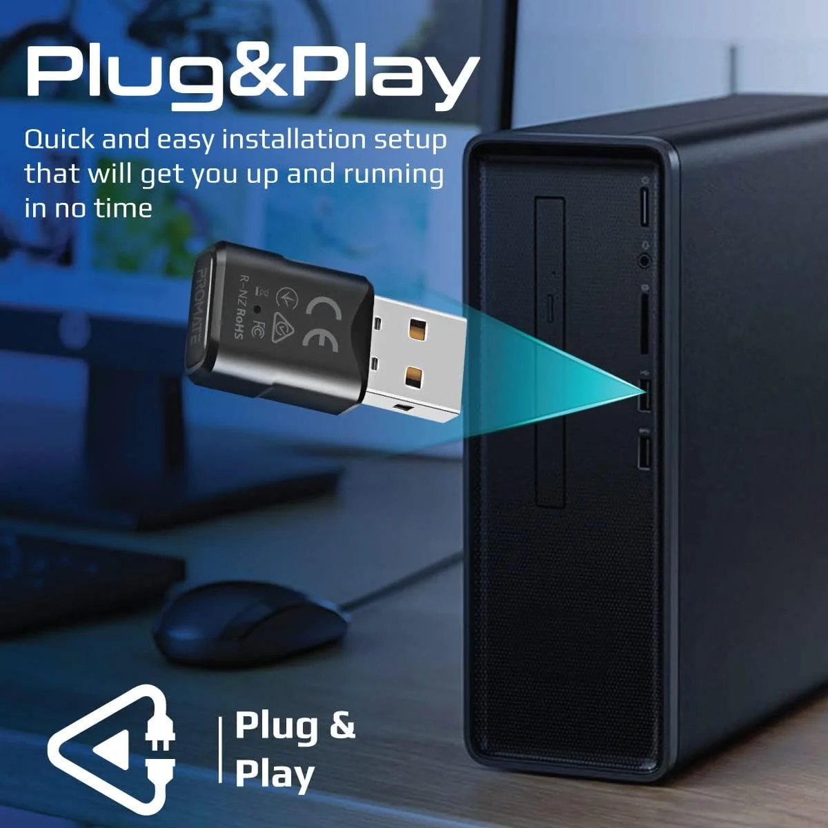 آداپتور بلوتوث USB پرومیت مدل BlueLink، دانگل صوتی HD بلوتوث 5.0 با جفت سازی چند نقطه ای، اتصال آسان، مصرف انرژی پایین و طراحی جمع و جور برای لپ تاپ، کامپیوتر، تلویزیون آداپتور بلوتوث USB پرومیت مدل BlueLink، دانگل صوتی HD بلوتوث 5.0 با جفت سازی چند نقطه ای، اتصال آسان، مصرف انرژی پایین و طراحی جمع و جور برای لپ تاپ، کامپیوتر، تلویزیون