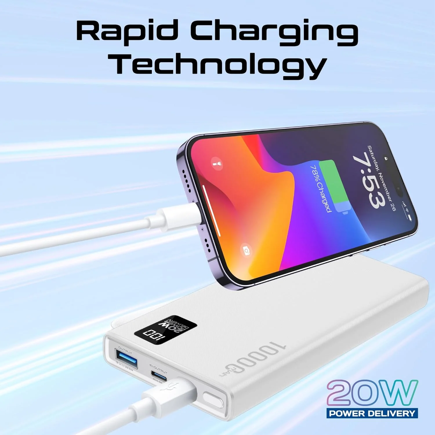 پاور بانک پرومیت Bolt-10PD، شارژر همراه فوق العاده باریک 10000 میلی آمپر ساعتی با پورت ورودی/خروجی USB-C 20 واتی، خروجی QC 3.0، پورت های USB-C و محافظت در برابر گرمای بیش از حد برای تلفن های هوشمند و تبلت ها، سفید پاور بانک پرومیت Bolt-10PD، شارژر همراه فوق العاده باریک 10000 میلی آمپر ساعتی با پورت ورودی/خروجی USB-C 20 واتی، خروجی QC 3.0، پورت های USB-C و محافظت در برابر گرمای بیش از حد برای تلفن های هوشمند و تبلت ها، سفید