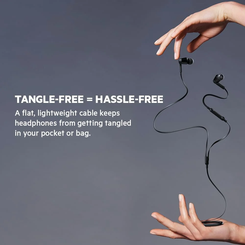 هدفون های Belkin Soundform با اتصال Lightning، هدفون های داخل گوشی دارای گواهی Mfi با میکروفون، گوشی های مقاوم در برابر آب و عرق برای آیفون 14، آیفون 13 و غیره - مشکی، سیمی