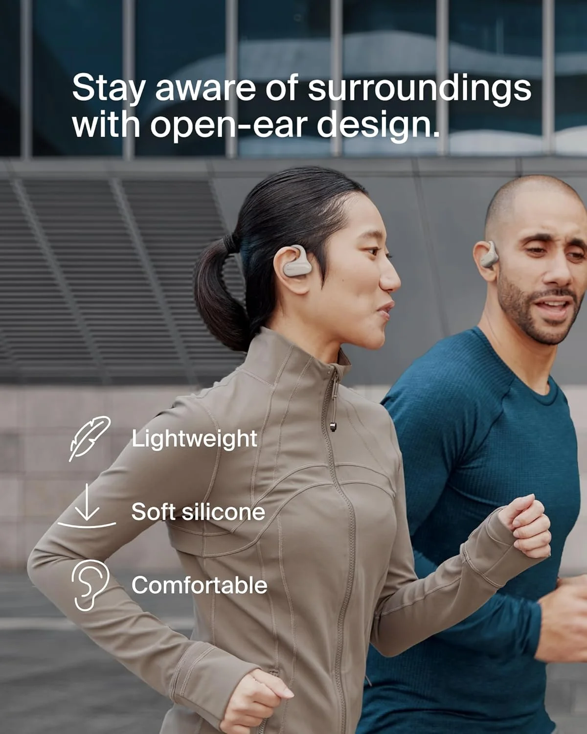 هدفون بیسیم SoundForm ClearFit بلکین با طراحی گوش باز، هدفون ورزشی سبک، هدفون بلوتوثی با راحتی طولانیمدت، هدفون ضدآب IPX5 برای آیفون، پیادهروی، دوچرخهسواری، دویدن و موارد دیگر - رنگ شنی هدفون بیسیم SoundForm ClearFit بلکین با طراحی گوش باز، هدفون ورزشی سبک، هدفون بلوتوثی با راحتی طولانیمدت، هدفون ضدآب IPX5 برای آیفون، پیادهروی، دوچرخهسواری، دویدن و موارد دیگر - رنگ شنی