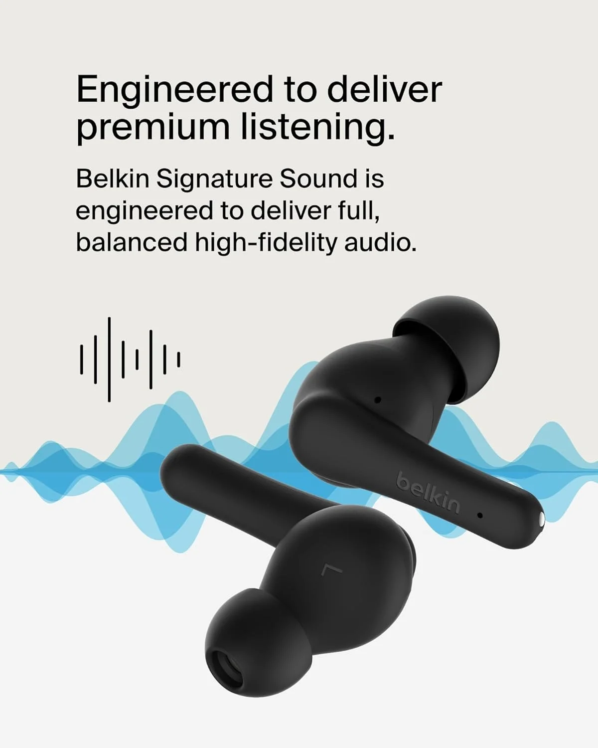هدفون بی سیم بلوتوثی Belkin SoundForm Rhythm با میکروفون داخلی، شارژ سریع USB-C، عمر باتری 28 ساعته، مقاومت در برابر آب IPX5 - مناسب برای آیفون، آیپد، گلکسی، پیکسل و غیره - مشکی هدفون بی سیم بلوتوثی Belkin SoundForm Rhythm با میکروفون داخلی، شارژ سریع USB-C، عمر باتری 28 ساعته، مقاومت در برابر آب IPX5 - مناسب برای آیفون، آیپد، گلکسی، پیکسل و غیره - مشکی
