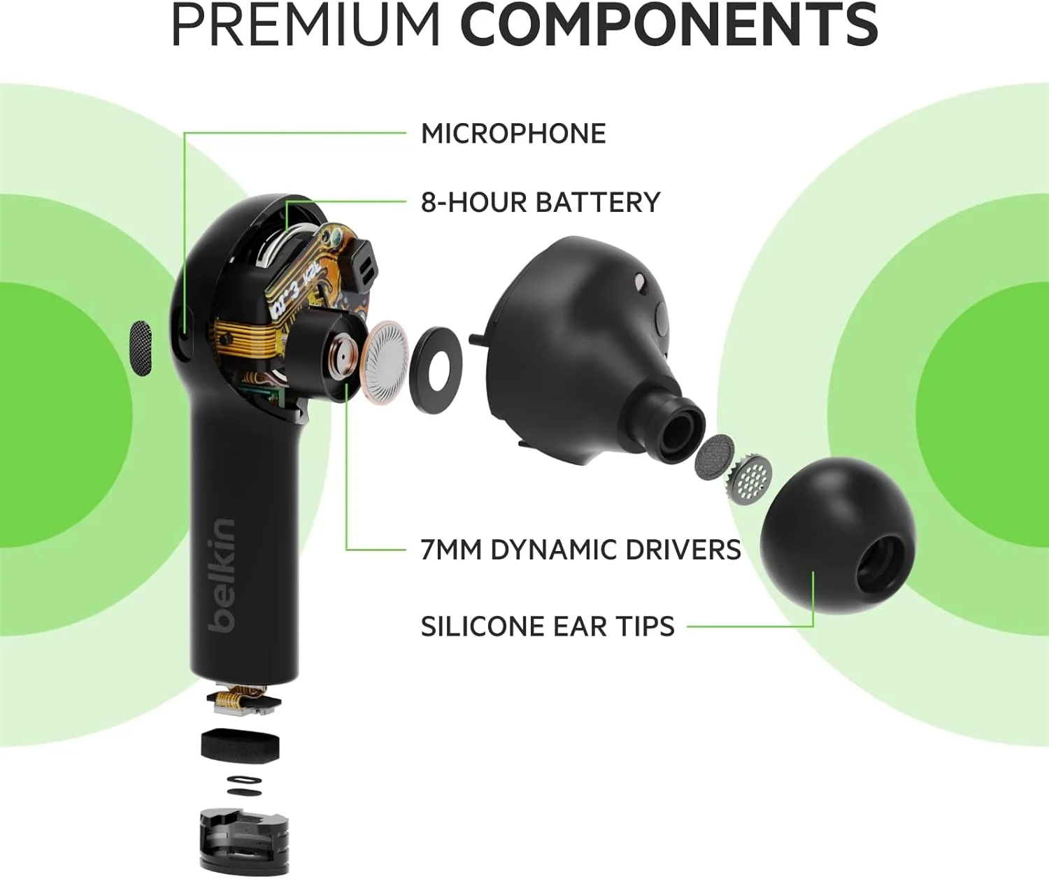 هدفون بی سیم بلوتوثی Belkin Soundform Freedom، (هدفون بلوتوثی با محفظه شارژ بی سیم دارای گواهی IPX5 مقاوم در برابر عرق و آب با بیس عمیق برای آیفون، اندروید و غیره) - مشکی هدفون بی سیم بلوتوثی Belkin Soundform Freedom، (هدفون بلوتوثی با محفظه شارژ بی سیم دارای گواهی IPX5 مقاوم در برابر عرق و آب با بیس عمیق برای آیفون، اندروید و غیره) - مشکی