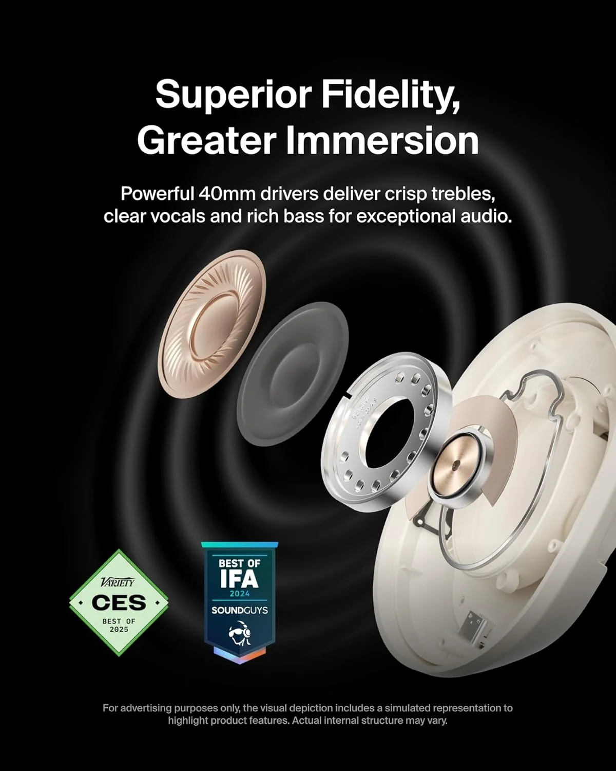 هدفون بی سیم حذف نویز فعال Belkin SoundForm Isolate، هدفون روگوشی با میکروفون، هدفون بلوتوثی با 60 ساعت پخش، باس عمیق، کاپ های گوش CloudCushion برای مسافرت، خانه، دفتر هدفون بی سیم حذف نویز فعال Belkin SoundForm Isolate، هدفون روگوشی با میکروفون، هدفون بلوتوثی با 60 ساعت پخش، باس عمیق، کاپ های گوش CloudCushion برای مسافرت، خانه، دفتر