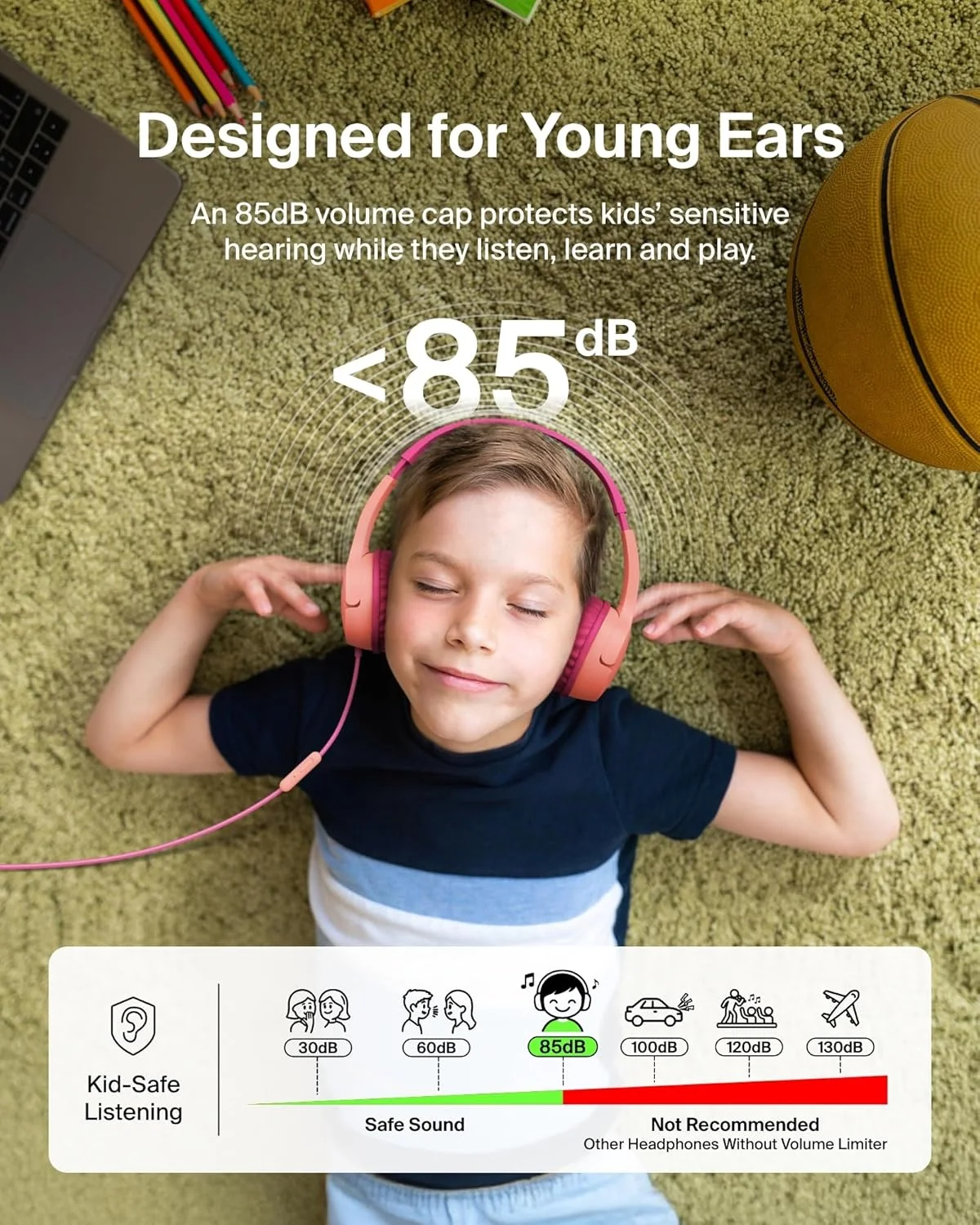 هدفون سیمی کودکانه بلکین SoundForm Mini با دانگل USB C به 3.5 میلیمتری، میکروفون داخلی و استیکرهای سرگرمکننده، حداکثر حجم صدا 85dB – برای آموزش آنلاین، مسافرت، سازگار با iPhone 16، iPad، Galaxy S25 و غیره - صورتی هدفون سیمی کودکانه بلکین SoundForm Mini با دانگل USB C به 3.5 میلیمتری، میکروفون داخلی و استیکرهای سرگرمکننده، حداکثر حجم صدا 85dB – برای آموزش آنلاین، مسافرت، سازگار با iPhone 16، iPad، Galaxy S25 و غیره - صورتی