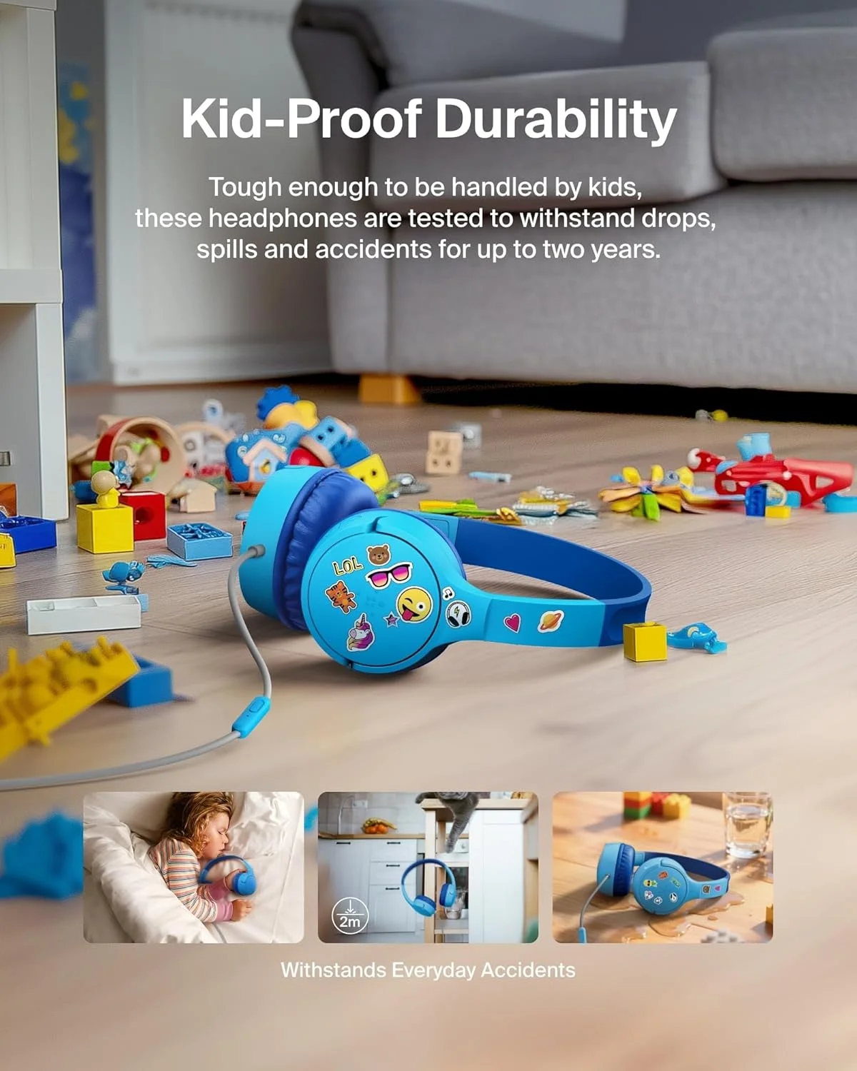 هدفون سیمی رو گوشی کودکانه بلکین SoundForm Mini به همراه دانگل USB-C به 3.5 میلیمتری، میکروفون داخلی و استیکرهای سرگرمکننده، حداکثر حجم صدا 85dB - برای آموزش آنلاین، مسافرت، سازگار با iPhone 16، iPad، Galaxy S25 و غیره - آبی هدفون سیمی رو گوشی کودکانه بلکین SoundForm Mini به همراه دانگل USB-C به 3.5 میلیمتری، میکروفون داخلی و استیکرهای سرگرمکننده، حداکثر حجم صدا 85dB - برای آموزش آنلاین، مسافرت، سازگار با iPhone 16، iPad، Galaxy S25 و غیره - آبی