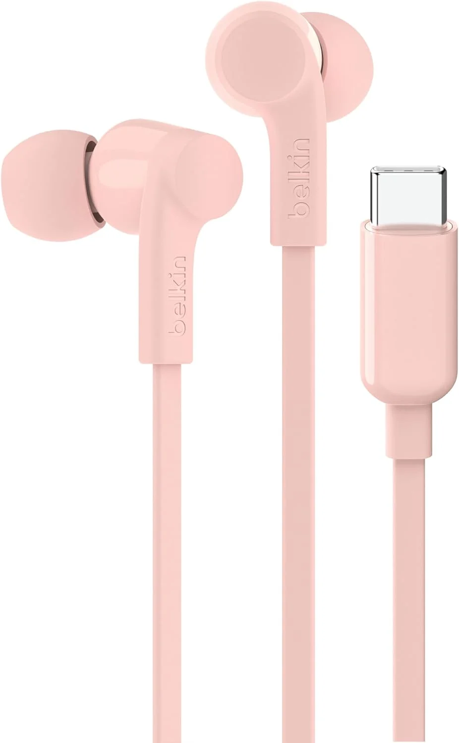 هدفون سیمی Belkin SoundForm با اتصال USB-C، هدفون های سیمی داخل گوشی با میکروفون - هدفون های سیمی برای آیفون 16/15، آیپد مینی، گلکسی S24، اندروید و غیره (هدفون USB-C) - صورتی