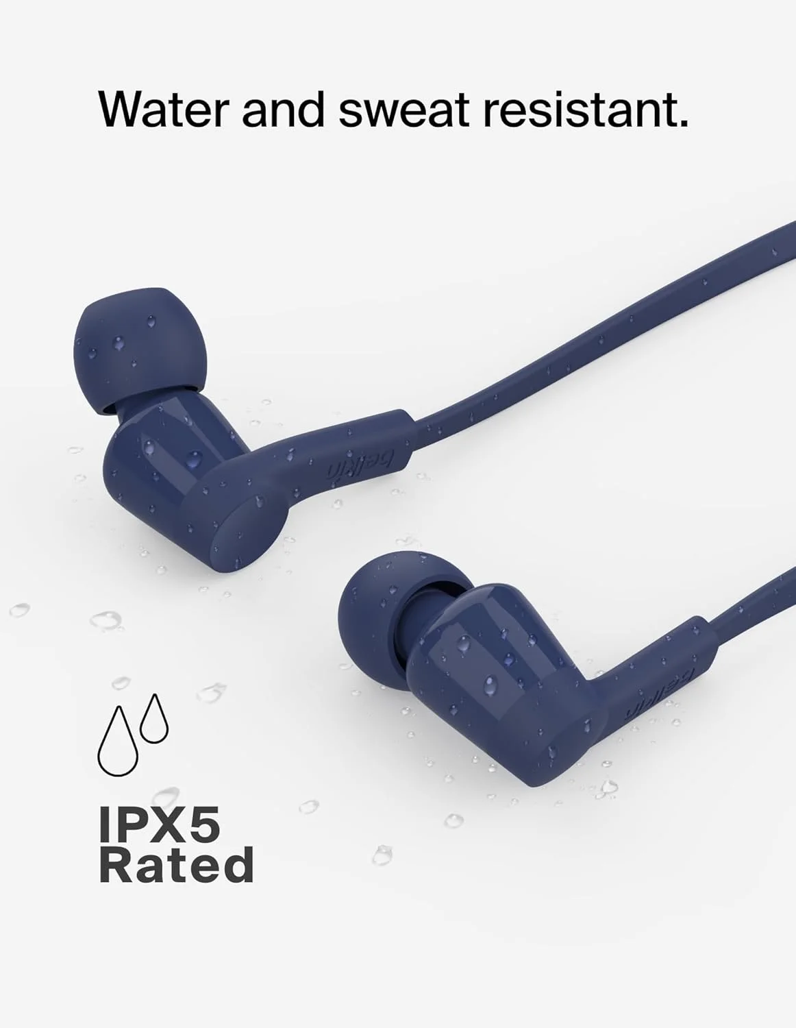 هدفون سیمی Belkin SoundForm با اتصال USB-C، هدفون های سیمی داخل گوشی با میکروفون - هدفون سیمی برای آیفون 16/15، آیپد مینی، گلکسی S24، اندروید و غیره (هدفون USB-C) - آبی