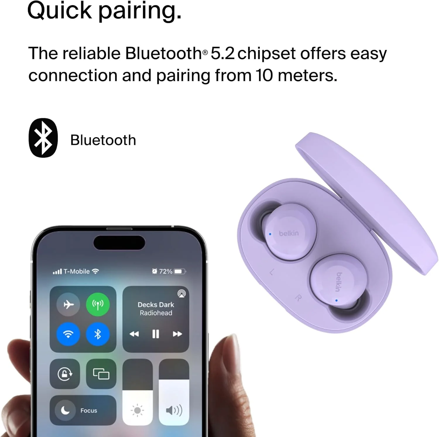 هدفون بی سیم بلوتوثی Belkin SoundForm Bolt، با عمر باتری تا 28 ساعت و حالت مونو، مقاوم در برابر تعریق و آب با استاندارد IPX4، دارای میکروفون برای آیفون، گلکسی و سایر دستگاه ها