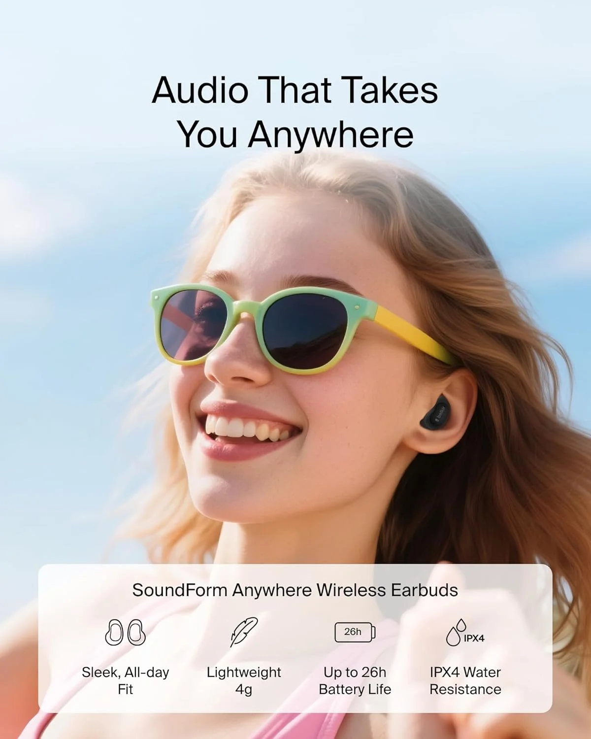 هدفون بی سیم Belkin SoundForm Anywhere، هدفون بلوتوثی با راحتی طولانی مدت، هدفون سبک وزن ضد آب IPX4 برای آیفون، آیپد، تبلت، لپ تاپ، دوچرخه سواری، دویدن و موارد دیگر - مشکی هدفون بی سیم Belkin SoundForm Anywhere، هدفون بلوتوثی با راحتی طولانی مدت، هدفون سبک وزن ضد آب IPX4 برای آیفون، آیپد، تبلت، لپ تاپ، دوچرخه سواری، دویدن و موارد دیگر - مشکی