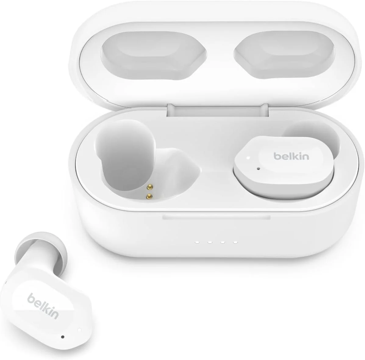 هدفون بی سیم بلوتوثی Belkin Soundform Play، با 3 حالت اکولایزر، مقاوم در برابر آب و تعریق IPX5، 38 ساعت پخش موسیقی برای آیفون، گلکسی، پیکسل و سایر دستگاه ها - سفید (بازسازی شده)