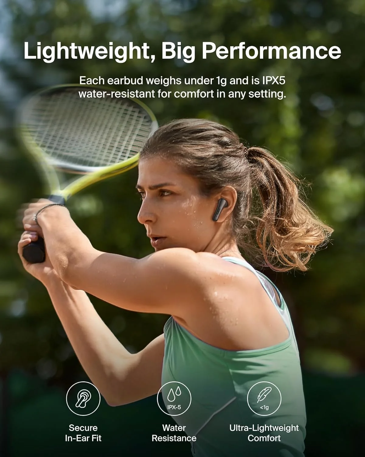 هدفون بی سیم بلوتوثی Belkin SoundForm Rhythm با میکروفون داخلی، شارژ سریع USB-C، عمر باتری 28 ساعته، مقاومت در برابر آب IPX5، مناسب برای آیفون، آیپد، گلکسی، پیکسل و غیره - مشکی