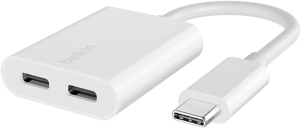 آداپتور صوتی و شارژ USB-C بلکین RockStar™، آداپتور هدفون با تحویل توان USB-C 60W شارژ سریع برای آیفون 16، آیپد پرو، گلکسی، نوت، گوگل پیکسل، الجی، سونی، وان پلاس و غیره - سفید آداپتور صوتی و شارژ USB-C بلکین RockStar™، آداپتور هدفون با تحویل توان USB-C 60W شارژ سریع برای آیفون 16، آیپد پرو، گلکسی، نوت، گوگل پیکسل، الجی، سونی، وان پلاس و غیره - سفید